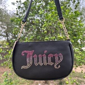 Black Juicy Couture Rhinestone Shoulder Bag